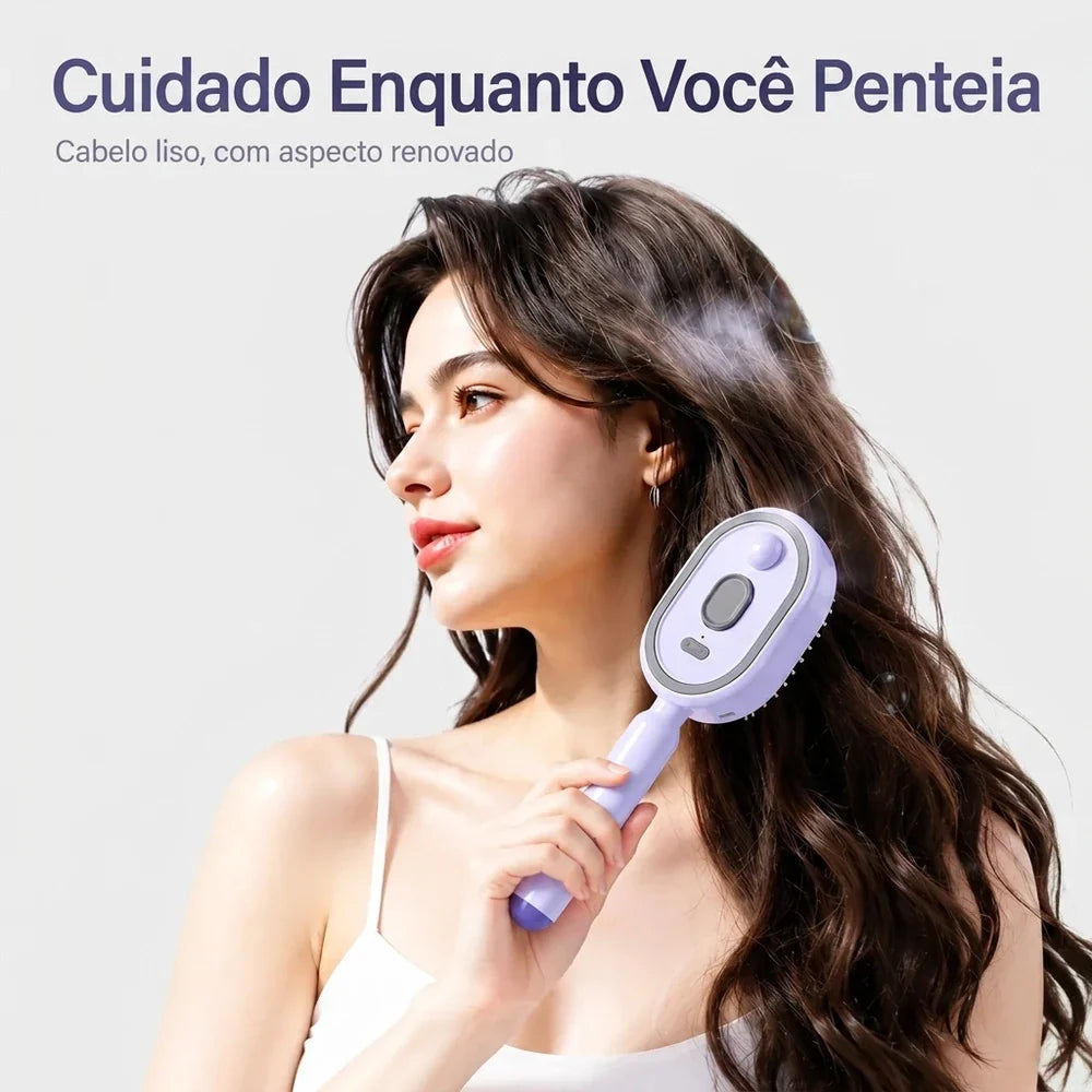 Escova de Cabelo 5 em 1 – Névoa, Massagem do Couro Cabeludo e Cuidados Capilares